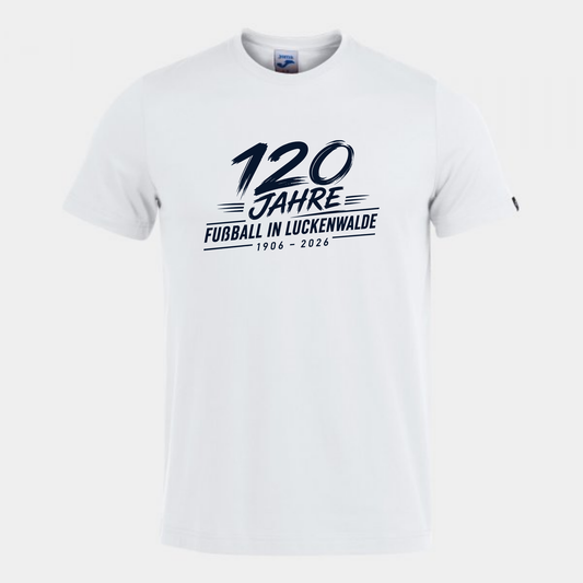 120 Jahre Fußball in Luckenwalde T-Shirt weiß