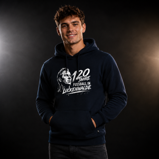 120 Jahre Fußball in Luckenwalde / Werner Seelenbinder Hoodie schwarz