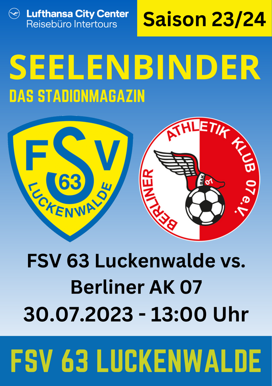 Stadionheft | FSV 63 Luckenwalde vs. Berliner AK 07 | 1. Spieltag (Digitaler Download)