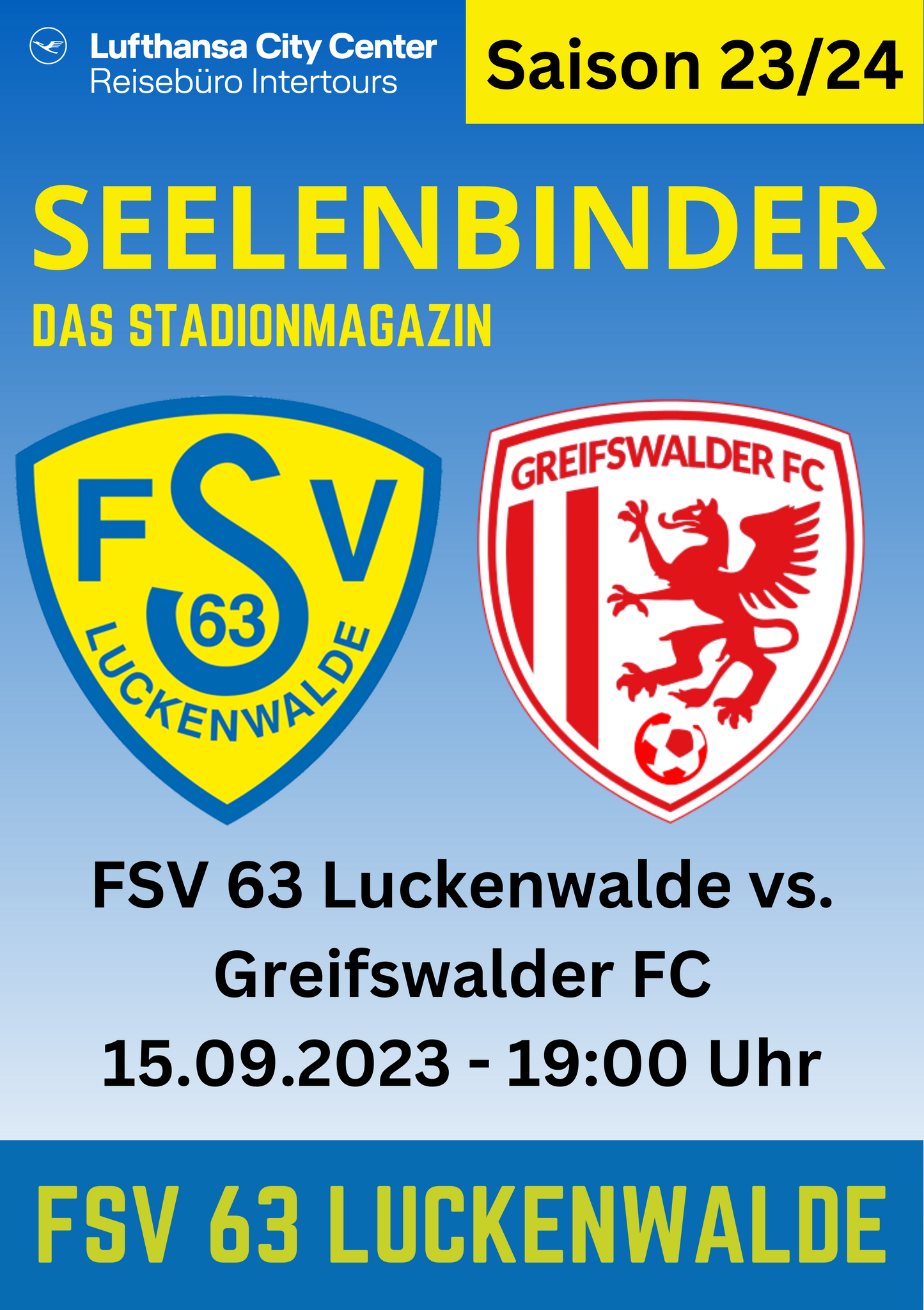 Stadionheft | FSV 63 Luckenwalde vs. Greifswalder FC | 6. Spieltag (Digitaler Download)