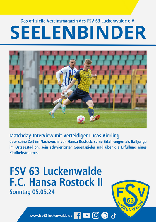 Stadionheft | FSV 63 Luckenwalde vs. F.C. Hansa Rostock II | Saison 2023/2024 | Digitaler Download